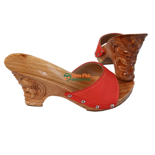 Guốc Gỗ Cao Gót 12cm Chạm Mặt Người Da Đỏ VN01
