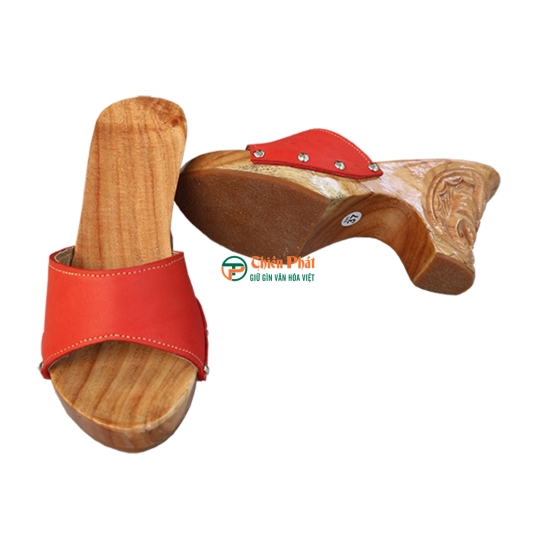 Guốc Gỗ Cao Gót 12cm Chạm Mặt Người Da Đỏ VN01