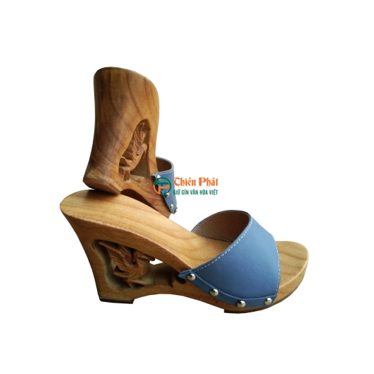Guốc Gỗ Cao Gót 10cm Chạm Phượng Hoàng VN01 