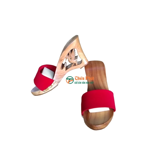 Guốc Gỗ Cao Gót 10cm Chạm Phượng Hoàng VN03