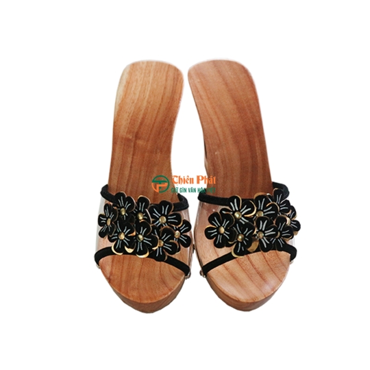 Guốc Gỗ Cao Gót 10cm Chạm Phượng Hoàng VN02