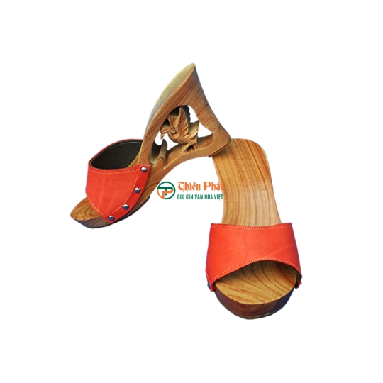 Guốc Gỗ Cao Gót 10cm Chạm Phượng Hoàng VN05