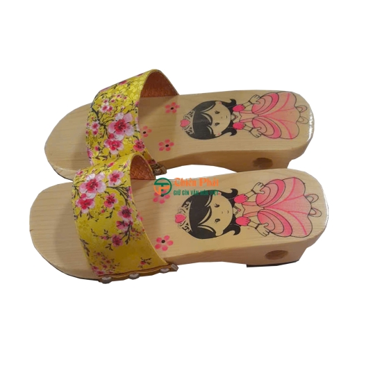 Guốc Gỗ Trẻ Em Họa Tiết Dễ Thương VN03