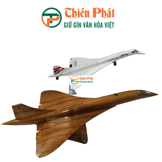 Mô hình máy bay gỗ siêu thanh Concorde - Gỗ căm xe 
