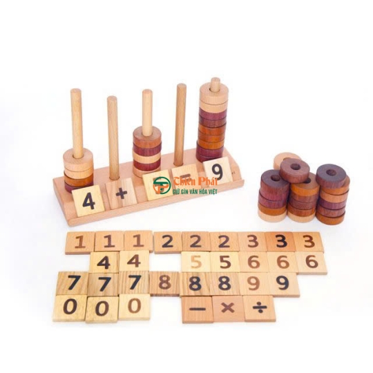 Bộ đồ chơi gỗ học toán cho bé phát triển tư duy Montessori