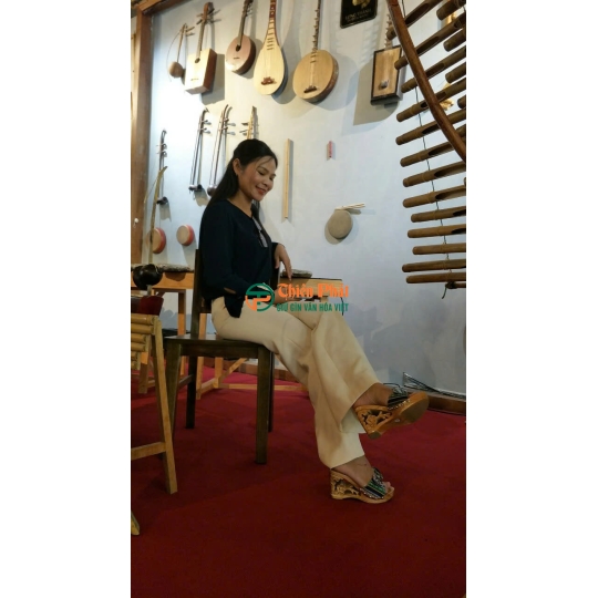 GUỐC GỖ CAO GÓT 9CM CHẠM HOA VN07