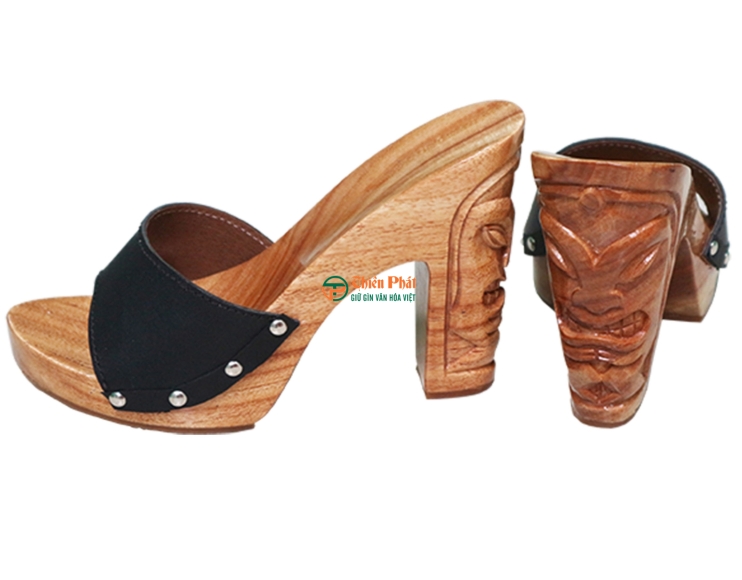 Guốc Gỗ Cao Gót 12cm Chạm Mặt Người Da Đỏ VN03