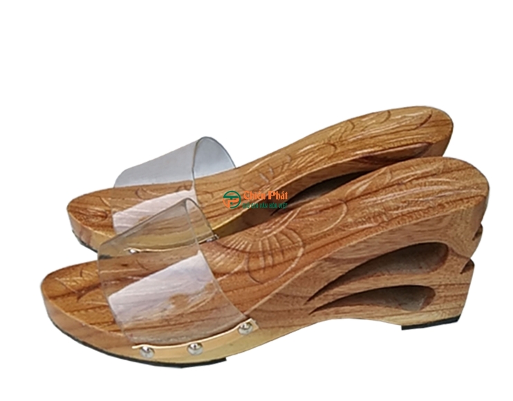 GUỐC GỖ CAO GÓT 8CM CHẠM KHẮC 2 GIỌT NƯỚC VN02