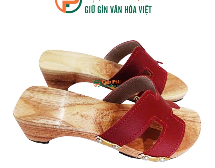 GUỐC GỖ CAO 5CM QUAI DA CHỮ H