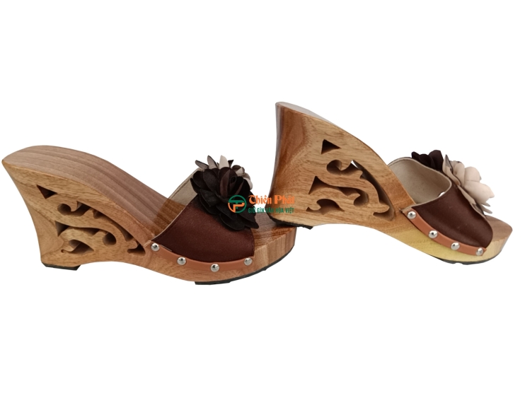 GUỐC GỖ CAO GÓT 9CM LỌNG HOA VĂN VN03