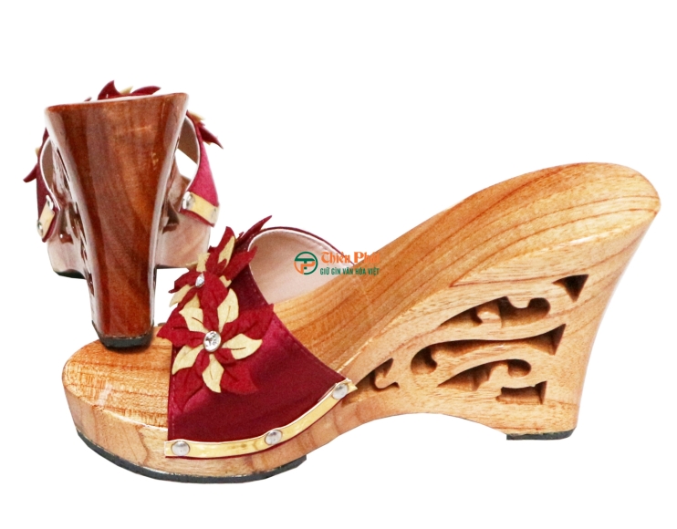 GUỐC GỖ CAO GÓT 9CM LỌNG HOA VĂN VN05