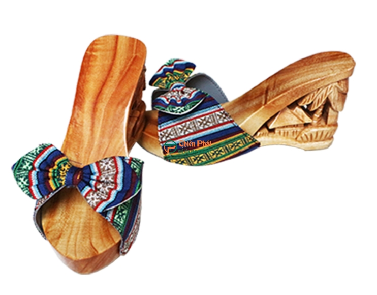 GUỐC GỖ CAO GÓT CHẠM KHẮC QUÊ HƯƠNG VN07