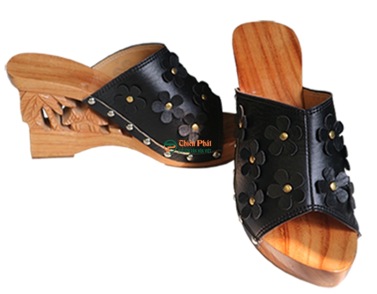 GUỐC GỖ CAO GÓT CHẠM KHẮC QUÊ HƯƠNG VN06