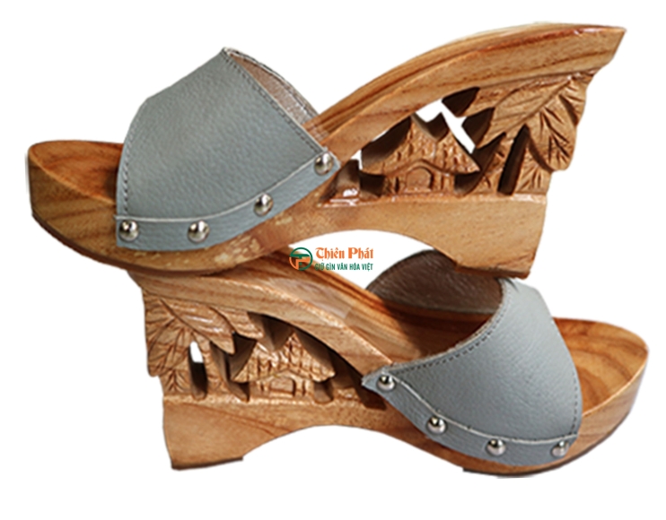  GUỐC GỖ CAO GÓT CHẠM KHẮC QUÊ HƯƠNG VN03