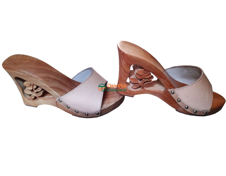 GUỐC GỖ CAO GÓT 9CM CHẠM HOA VN03