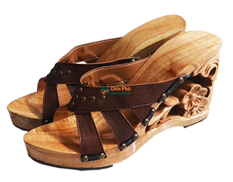 GUỐC GỖ CAO GÓT 9CM CHẠM HOA VN09