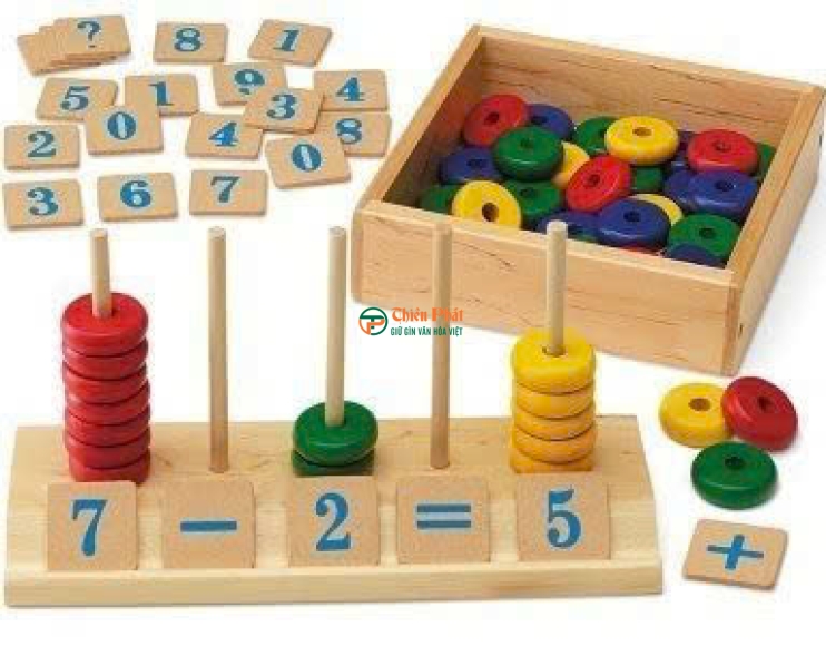 Bộ đồ chơi gỗ học toán cho bé phát triển tư duy Montessori