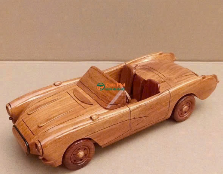 Mô hình xe thể thao mui trần gỗ classic
